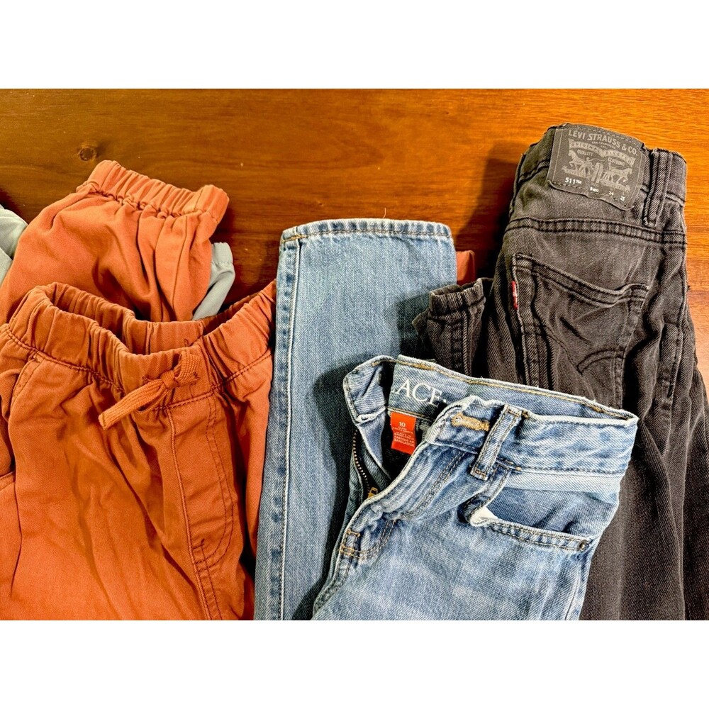 Boys Pants Lot Size 7-8 Levi’s Jeans H&M Joggers Cargo Bundle Kids Clothes